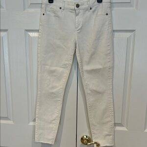 LOFT Women's White Ankle Jeans